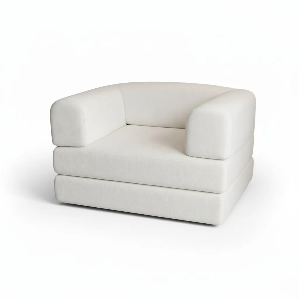 Sevya fauteuil convertible 110x100 (K3217-1 - Côtelé épais - Ivoire crème)